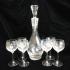 Krosno Polish Decanter & Glasses Wine Set NIB Etched Sailing Ship Made