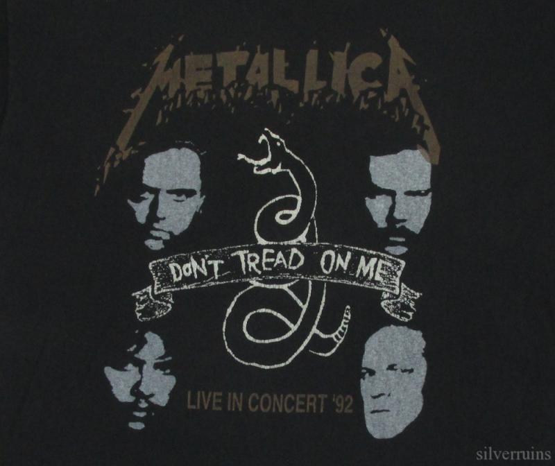METALLICA Vintage T Shirt 90's Tour Concert 1992 Black Album Dates TREAD Band XL | eBay