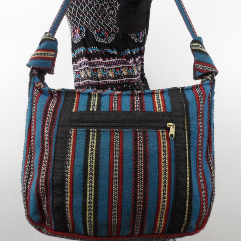 Vintage HUGE Blue Ethnic Hobo Sling Bag Purse Boho Hippie Amazing! | eBay
