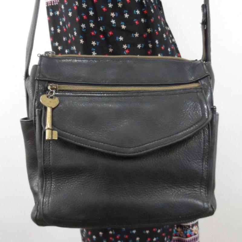 Vintage FOSSIL Black leather Envelope Purse Crossbody Shoulder Bag Purse | eBay