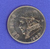 1980 UN PESO MEXICAN COIN MEXICO  