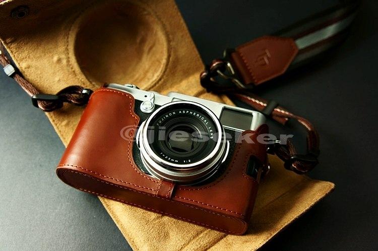   real COW leather case bag cover for FUJI FUJIFILM X100 Camera 2 parts