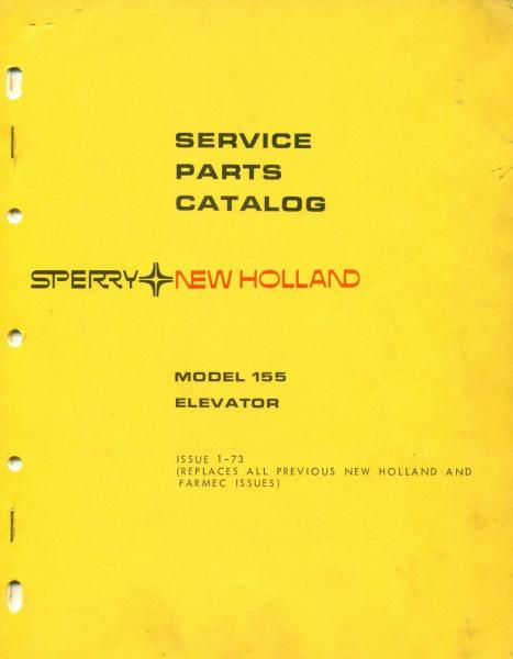New Holland Service Parts Catalog Model 155 Elevator 1 73 AA 12
