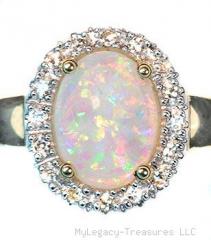   opal diamonds engagement 14K gold ring Australian love promise  