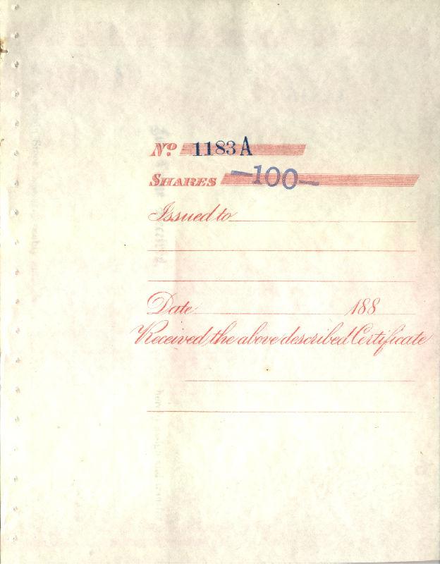 St Louis Alton Terre Haute Railroad Stock Certificate