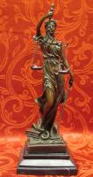 Art Deco Lady Justice Law Bronze Marble Sculpture Statue Figure  