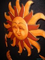 Balinese Celestial~Moon star Sun Burst Mobile~Hand Carved Wood~Bali 