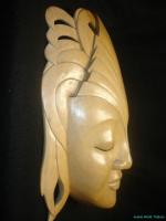 Balinese Women Moon Goddess Mask Bali Carved wood Art  