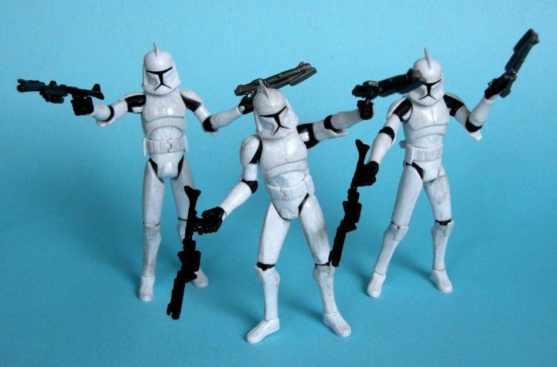 Set of 3 STAR WARS Clone Trooper army figure lot loose  