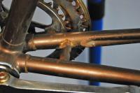   lugged steel road bike frame & fork metallic brown Fixed gear  