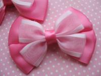 20 Satin Organza Ribbon Bow Hair Craft Hot Pink R077  
