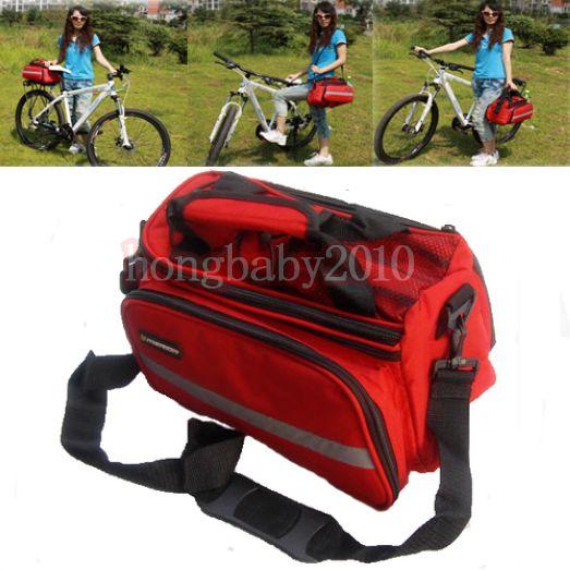 New Red Cycling Bike Travel Bicycle Rear Seat Pannier Bag Pouch With 