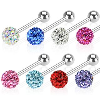 GEM PAVED FERIDO BALL BARBELL TRAGUS TONGUE CART RING PIERCING JEWELRY 