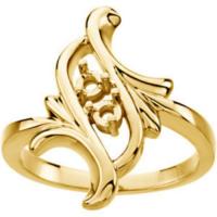 Custom Made Two Stone Mothers Ring in 14kt Yellow Gold, Choose Your