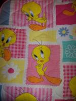 Gerber childrens toddler Tweety Bird quilted comforter pink Looney 