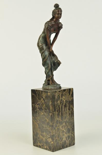Art Deco Nouveau Signed Bronze Gypsy Dancer Statue Figurine Figure