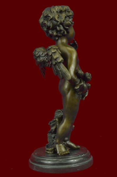 Signed Auguste Moreau Innocence Cherub Cupid Angel Bronze Statue 
