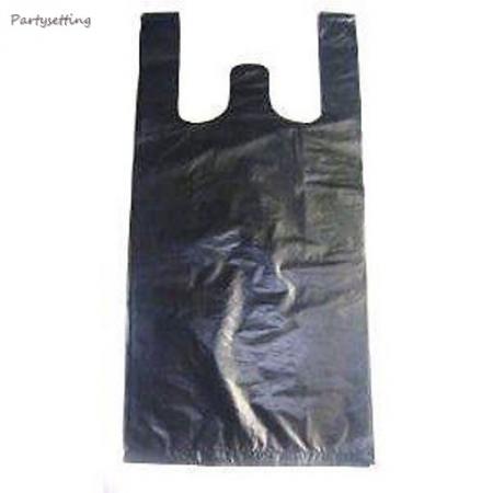 1500ct 1/10 Plastic T-Shirt Bag 8X4X15 Black Retail Shopping Bags ...