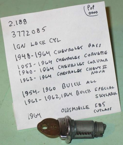 1954 1956 Buick 1947 1964 Belair Corvette Ignition Lock Cylinder 3772085