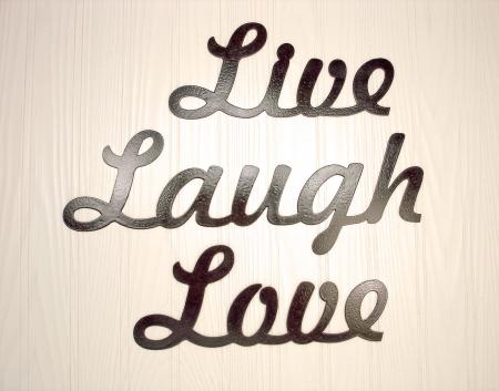 Metal Wall Art Home Decor Live Laugh Love Word Art | eBay