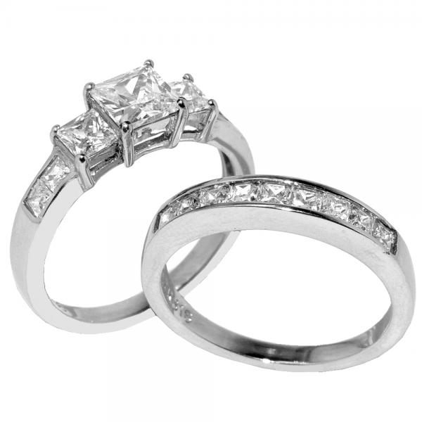 ... Stainless Steel His  Her EngagementWed ding Matching Band Rings Set