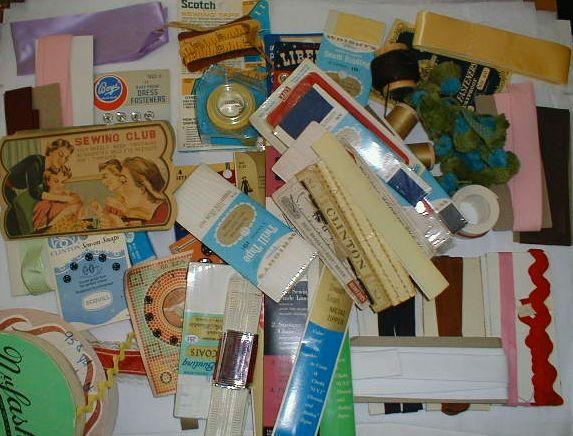Large Lot of Vintage Sewing Notions   ribbon, zippers, rick rack 