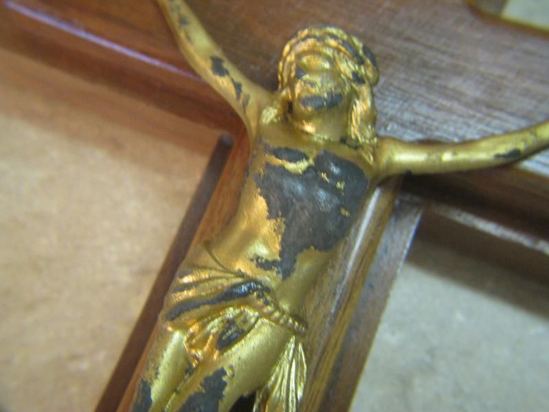 VTG WOODEN Sick Call LAST RITES Crucifix JESUS/CROSS Icon WALL HANGING 