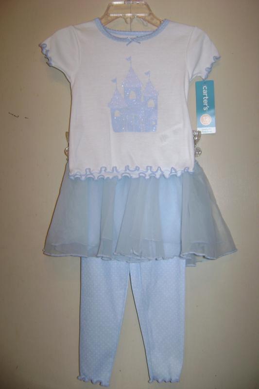 Carters Infant Girls 3 Pc Tutu Pajamas Blue 12M NWT  
