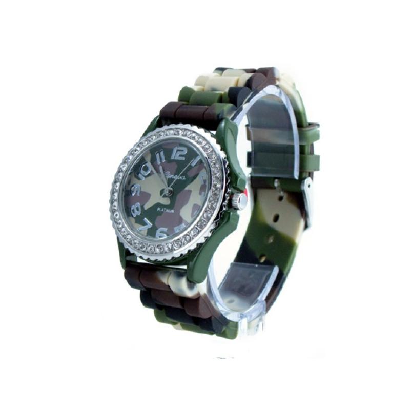 Geneva Platinum Full Camo Silicone Jelly Watch GP6886