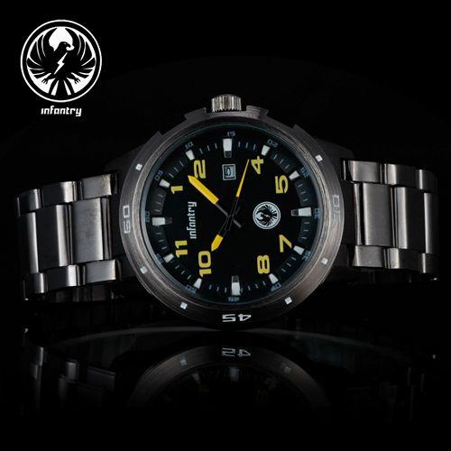   INFANTRY Air Force Stainless Steel Aviator Outdoor Sports Mens Watch