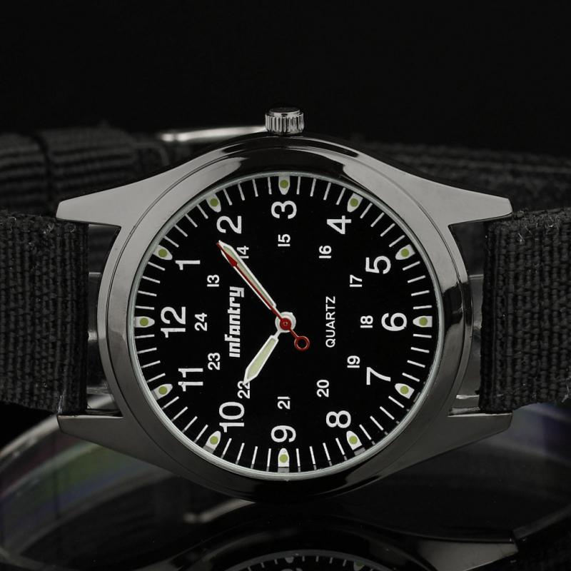 New Mens Black Nylon INFANTRY Army Outdoor Sports Watch  