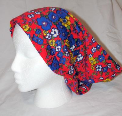 Jander on True Vintage 60s 70s Bright Floral Kerchief Head Scarf Hat Bandana