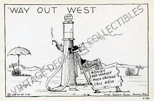 EMPIE 1940 'WAY OUT WEST' WESTERN POSTCARD PC C-761 RARE SIGNED ART