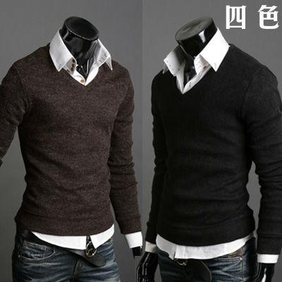Premium Knit V  Neck Knit collection Casual Mens sweater tops MS011 