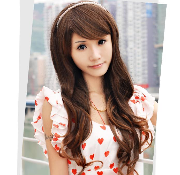 Long New Curly Fashion Brown Womens Wavy Sexy Girls Hair Full Wigs