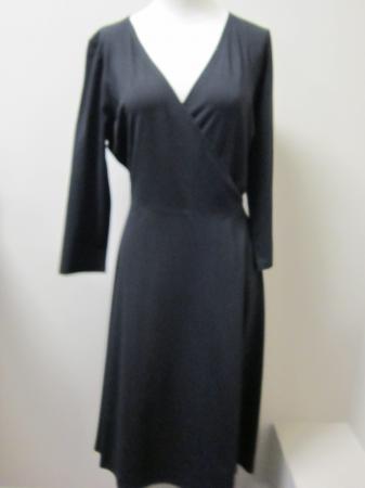 black wrap dress 3 4 sleeve on Eileen Fisher Black Rayon Stretch 3 4 Sleeve Wrap Dress  218   Ebay