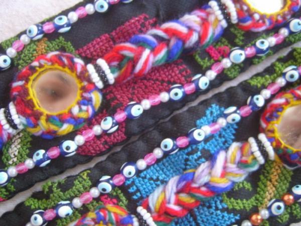 Ethnic Bedouin Beaded good Luck Charm Amulet Necklace  