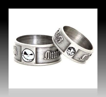 Details about NIGHTMARE BEFORE Xmas Jack & Sally Engagement Ring Set w ...