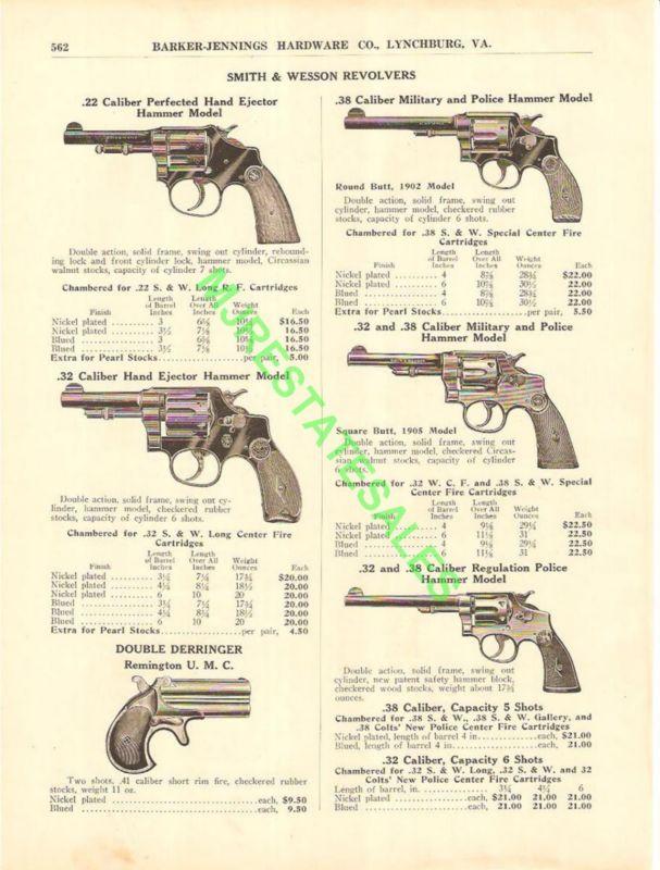 1917 Smith Wesson Pistol Remington Derringer Ad
