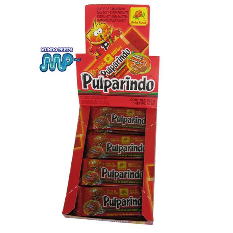 Pulparindo X TRA HOT Tamarind Fruit Strip Style Chili Candy 4 Boxes 