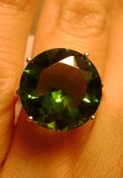 8ct Big Huge Round Green Peridot Sterling Silver 925 Filigree Ring 