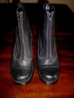   MOUNTAIN Ankle BOOTS 6M Shoes BLACK LEATHER Front Zipper M Womens 6