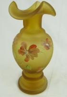 Fenton Glass Hand Painted Signed M Kibbe Glass Vase