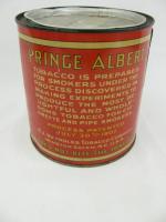   Metal Prince Albert Round Tobacco Can Tin/Steel Crimp Cut Large  