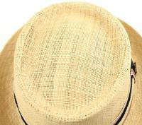   Mens Summer Straw Raffia Weave Fedora Porkpie Hat Stingy M L XL Vented