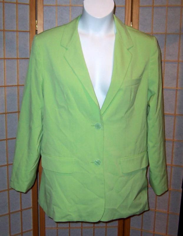 Diane Gilman Collection Light Green Sz L Blazer Jacket