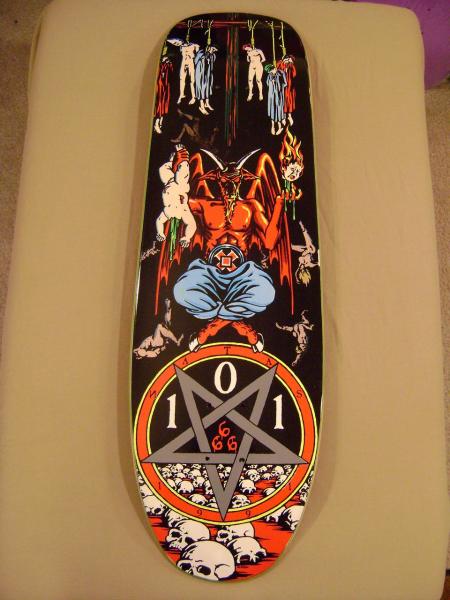 Cease And Desist 101 Natas Kaupas Devil Worship Skateboard Deck Ebay