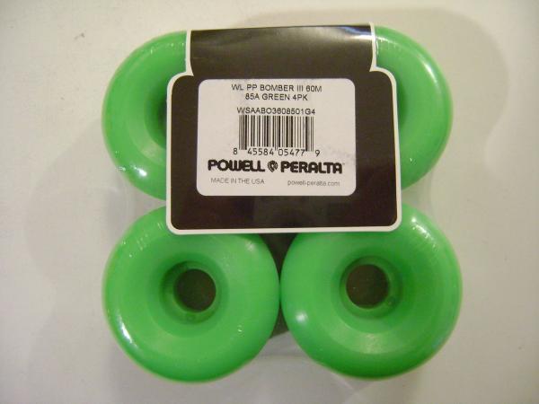 Powell Peralta Bombers Skateboard Wheels Green 60mm 85A
