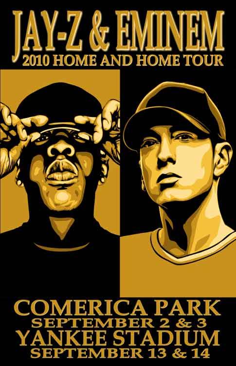 Jay Z Eminem 2010 Home Home Tour Concert Poster