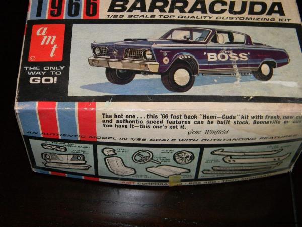 Vintage AMT 1966 Plymouth Barracuda Fastback 1 25 Scale Model Kit Box 